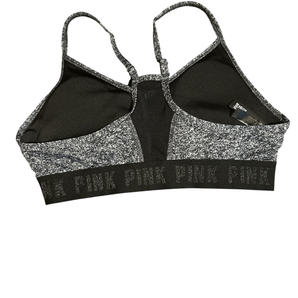 Pink Victoria’s Secret Women's Black and Gray Sports Bra Medium I B80 - Picture 4 of 9